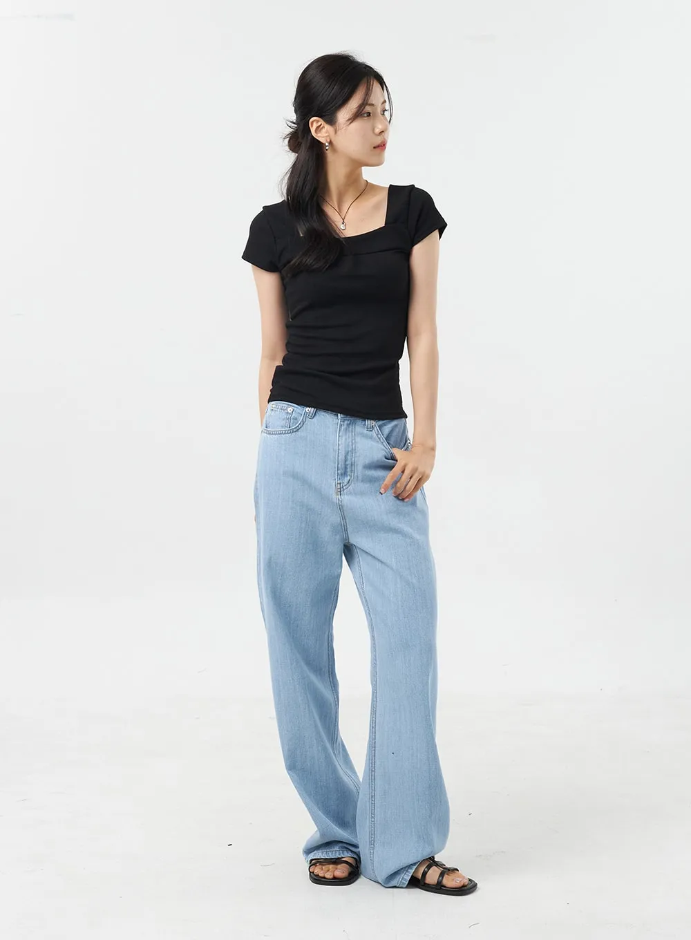 Baggy Light Wash Jeans OU308 sold by Lewkin product image thumbnail 2