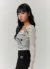 Sheer Graphic Lettering Crop Top CJ422 sold by Lewkin