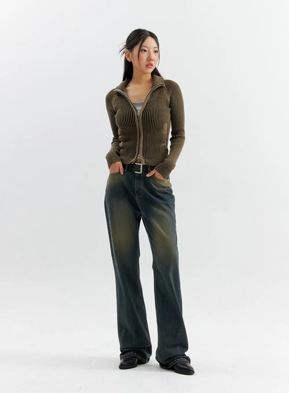 Vintage Wash Flare Jeans CO306 sold by Lewkin product image thumbnail 4
