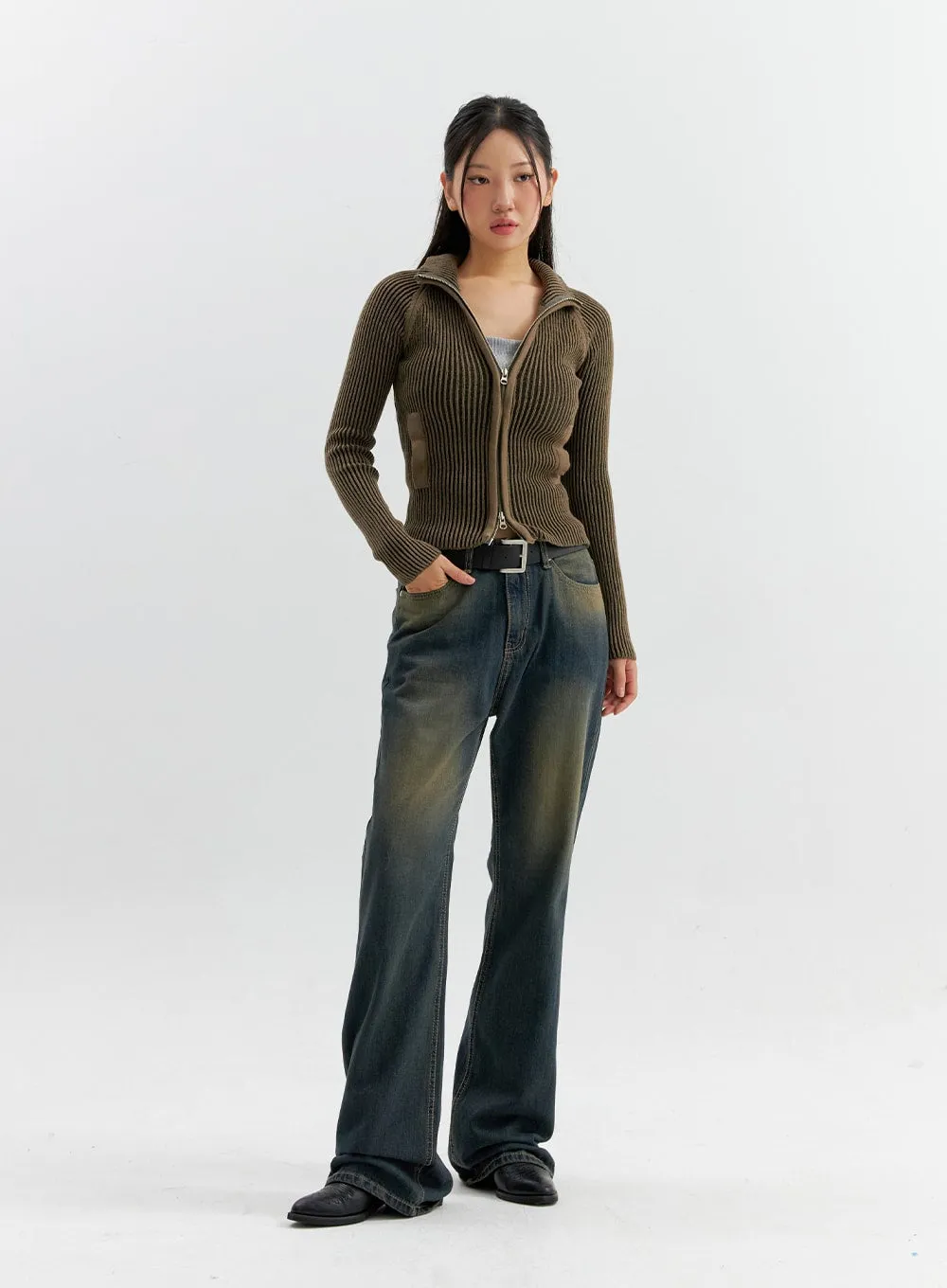Vintage Wash Flare Jeans CO306 sold by Lewkin product image thumbnail 3