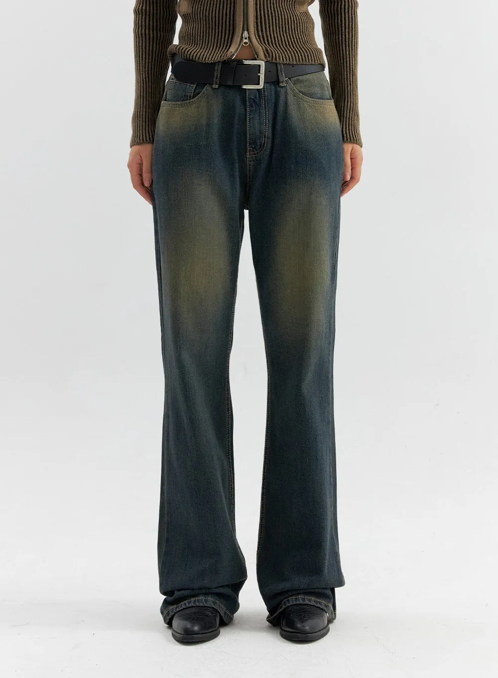 Vintage Wash Flare Jeans CO306 sold by Lewkin product image thumbnail 2