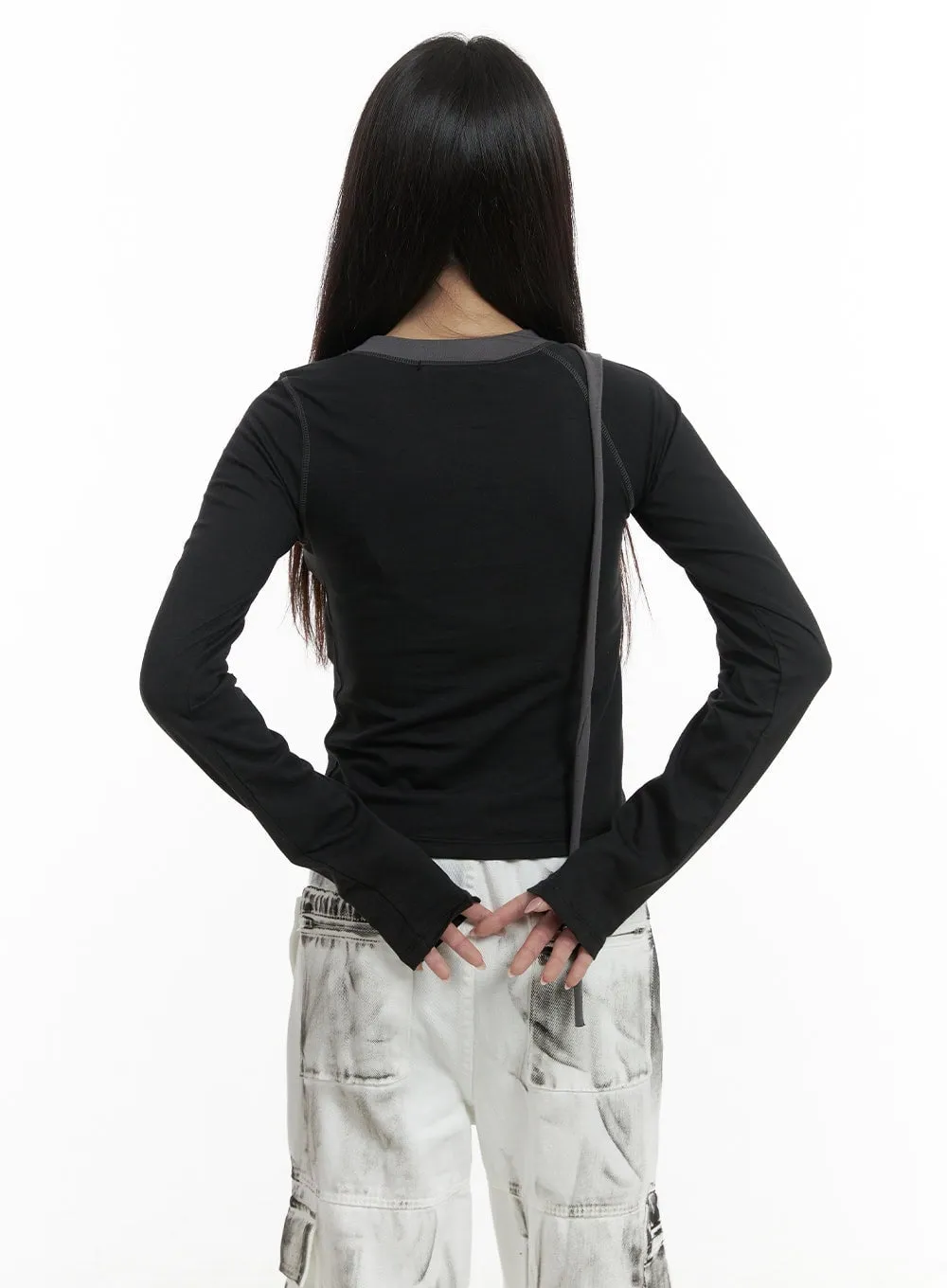 Unbalanced Design Long Sleeve CA426 sold by Lewkin product image thumbnail 5