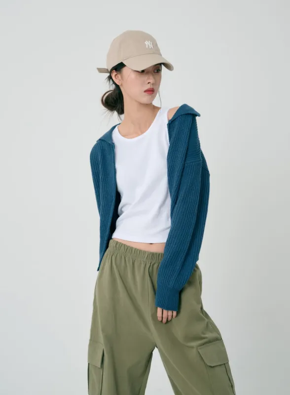 Zipper Knit Jacket ID08 sold by Lewkin