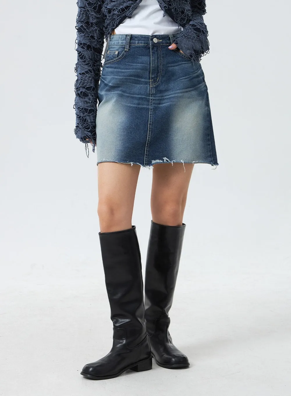 Mini Denim Skirt CM329 sold by Lewkin product image thumbnail 5