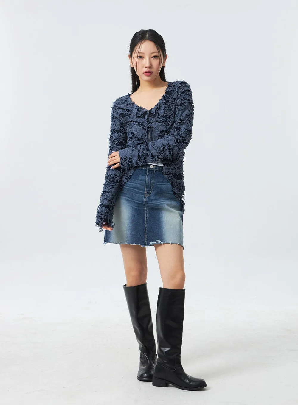 Mini Denim Skirt CM329 sold by Lewkin product image thumbnail 4