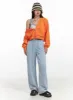 String Washed Wide Leg Jeans OL408 sold by Lewkin