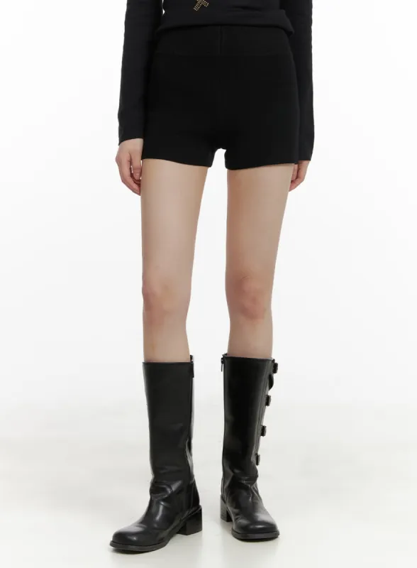 Ribbed Knit Shorts CA419 sold by Lewkin