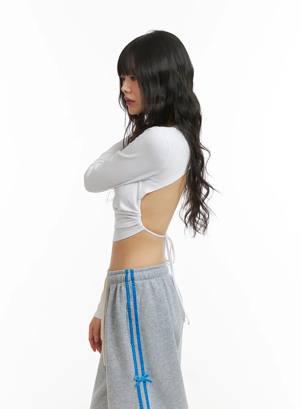 Round Neck Glitter Backless Long Sleeve CJ412 sold by Lewkin product image thumbnail 2