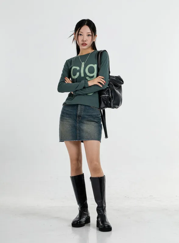High Waist Denim Pencil Skirt CO11 sold by Lewkin