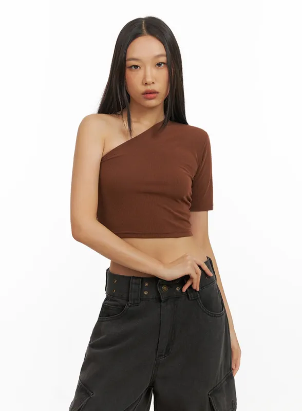 One Shoulder Crop Top IY422 sold by Lewkin