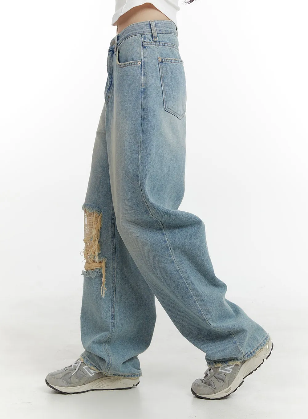 Ripped Baggy Jeans CA401 sold by Lewkin product image thumbnail 4
