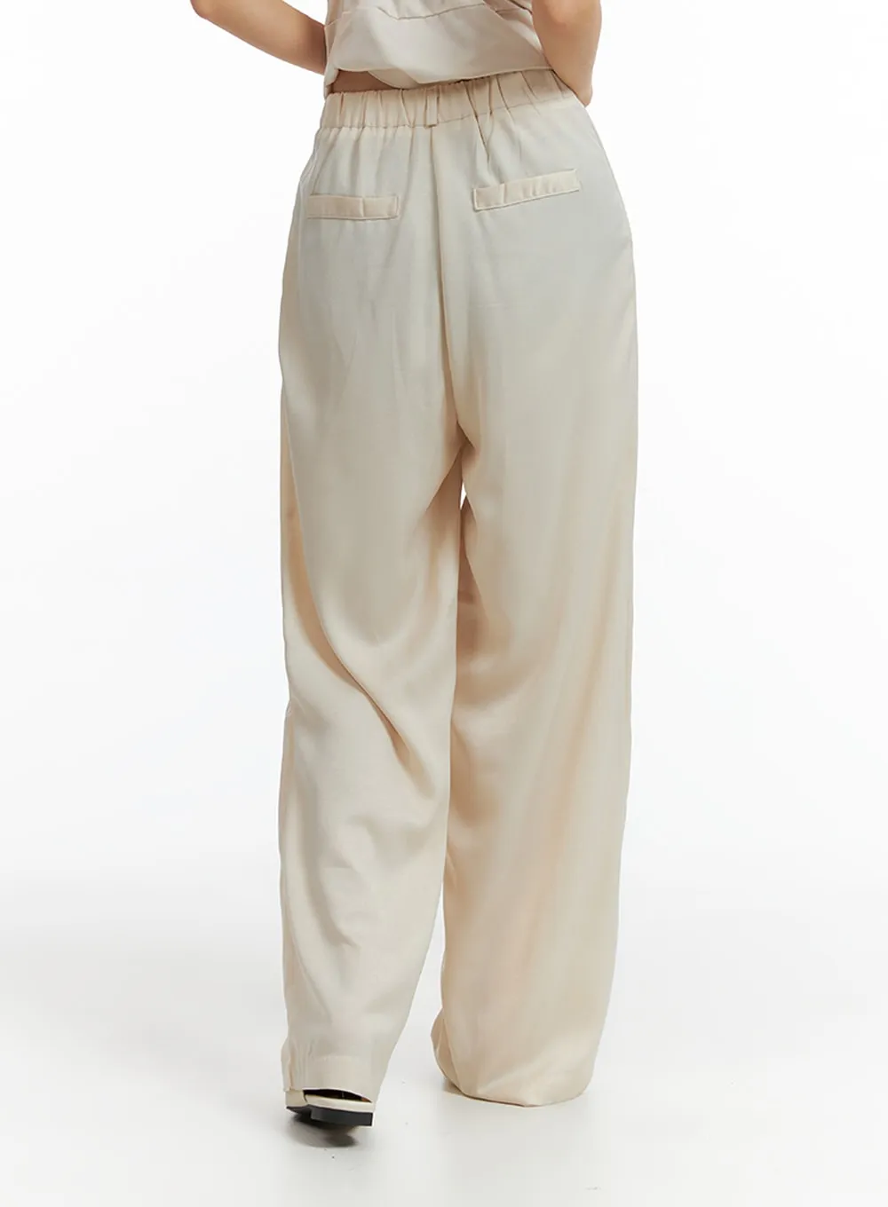 Solid Wide Leg Trousers IF402 sold by Lewkin product image thumbnail 5