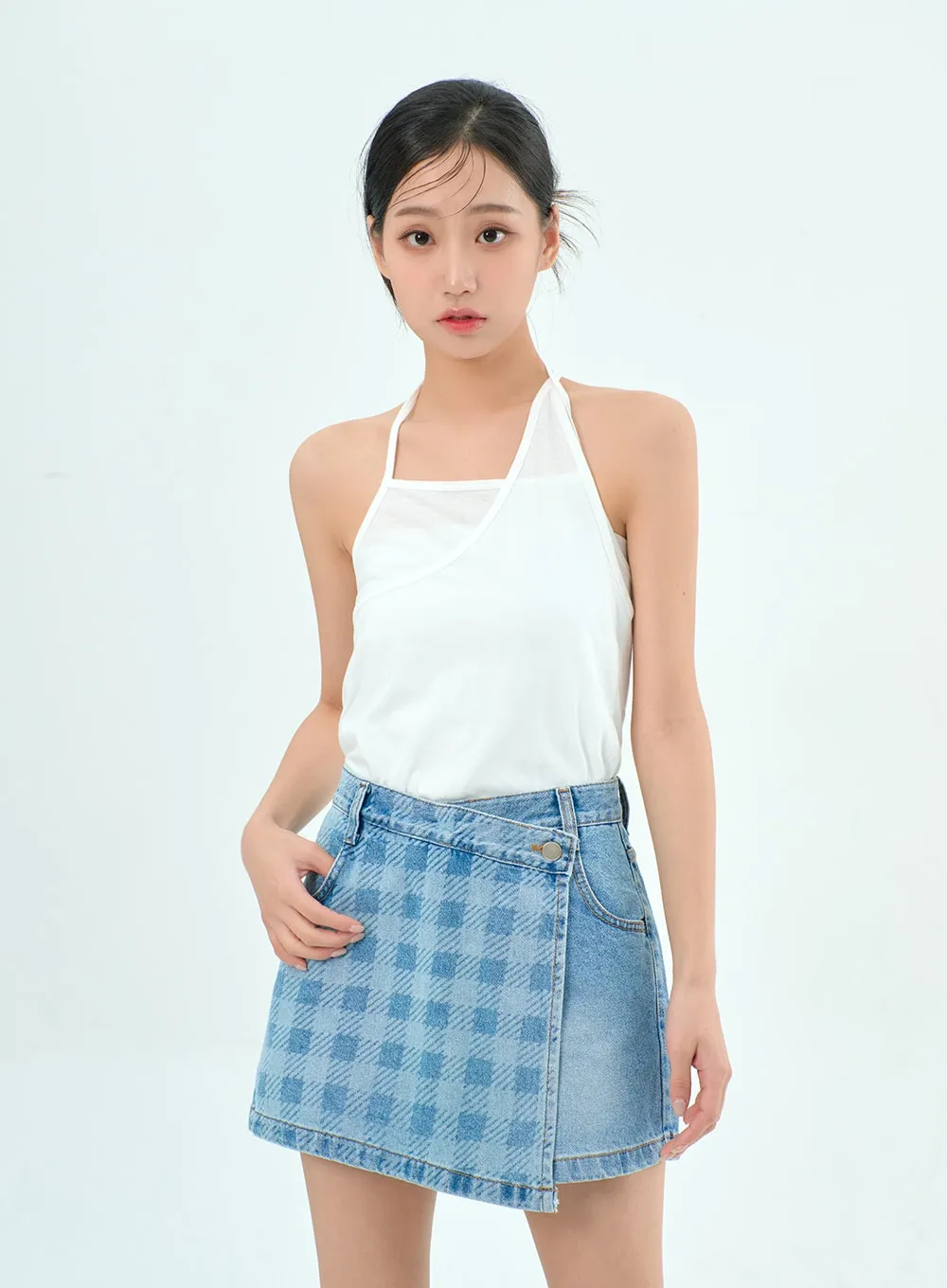 Wrapped Denim Skort BY304 sold by Lewkin product image thumbnail 5
