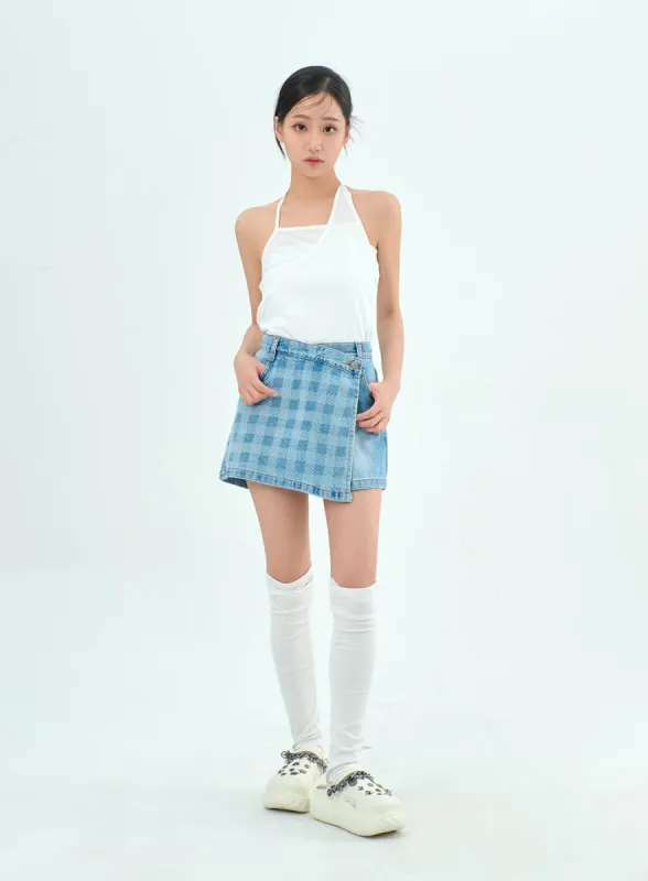 Wrapped Denim Skort BY304 sold by Lewkin
