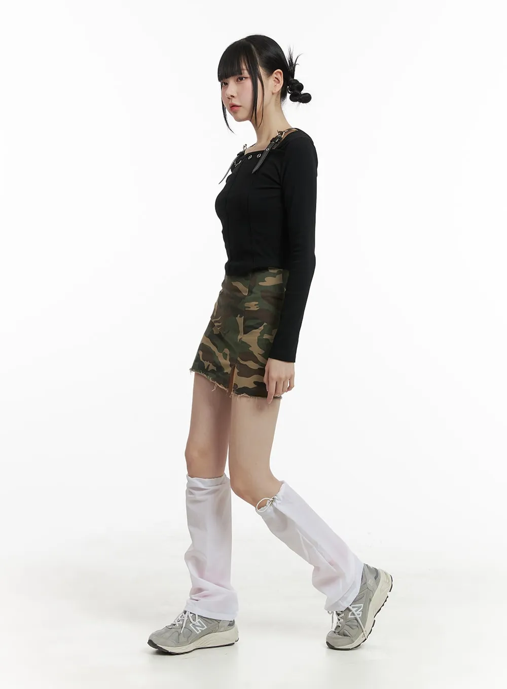 Drawstring Leg Warmer OM426 sold by Lewkin product image thumbnail 2