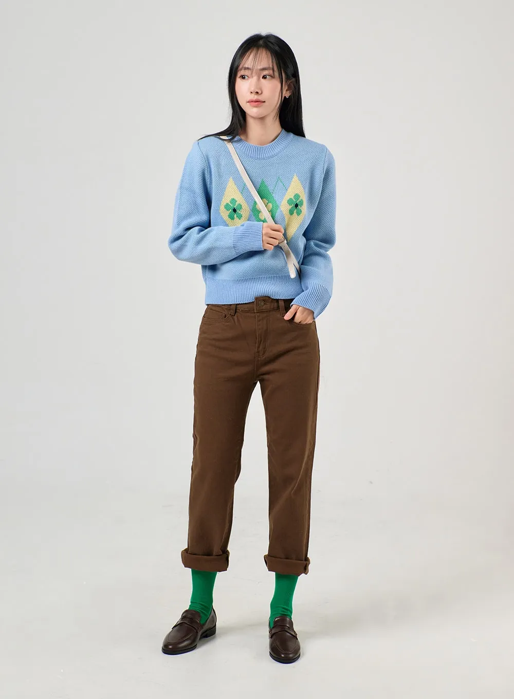 Straight Leg Cotton Pants OF405 sold by Lewkin product image thumbnail 2