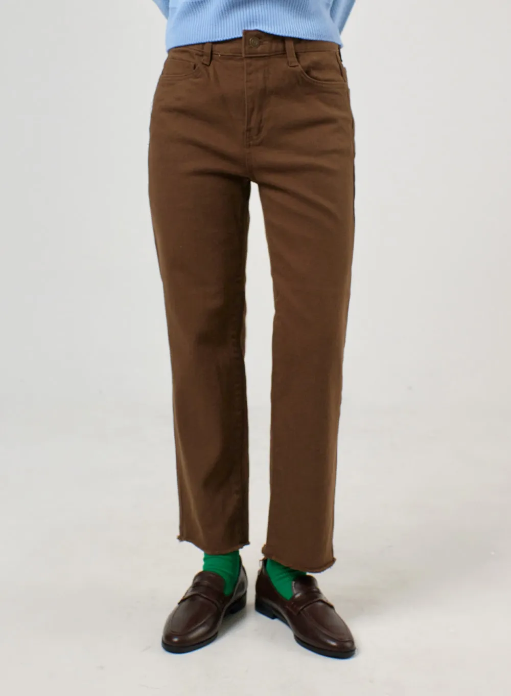 Straight Leg Cotton Pants OF405 sold by Lewkin