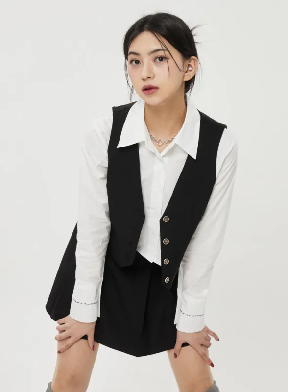 Button Vest BF315 sold by Lewkin