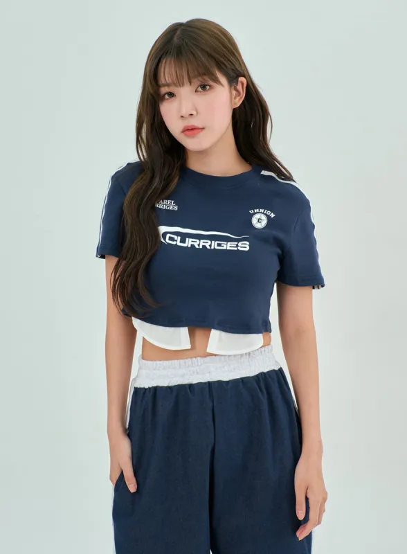 Layered Cropped Tee BY303 sold by Lewkin