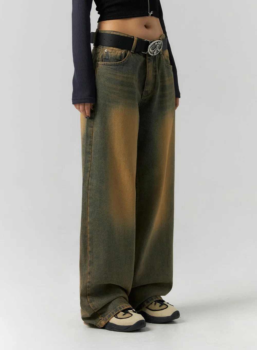 Brown Wash Jeans CS318 sold by Lewkin product image thumbnail 5