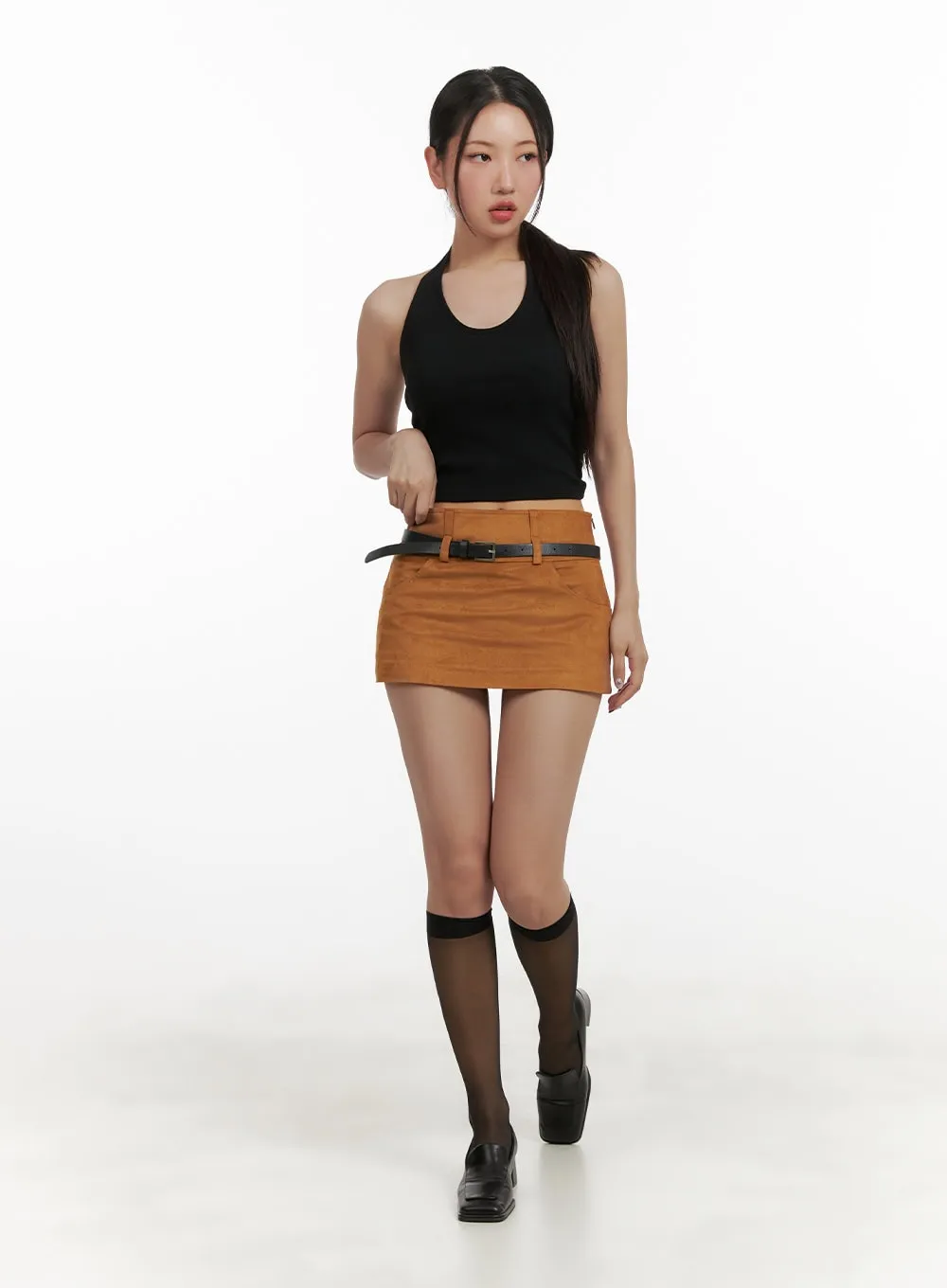 Suede Mini Skirt CY403 sold by Lewkin product image thumbnail 2