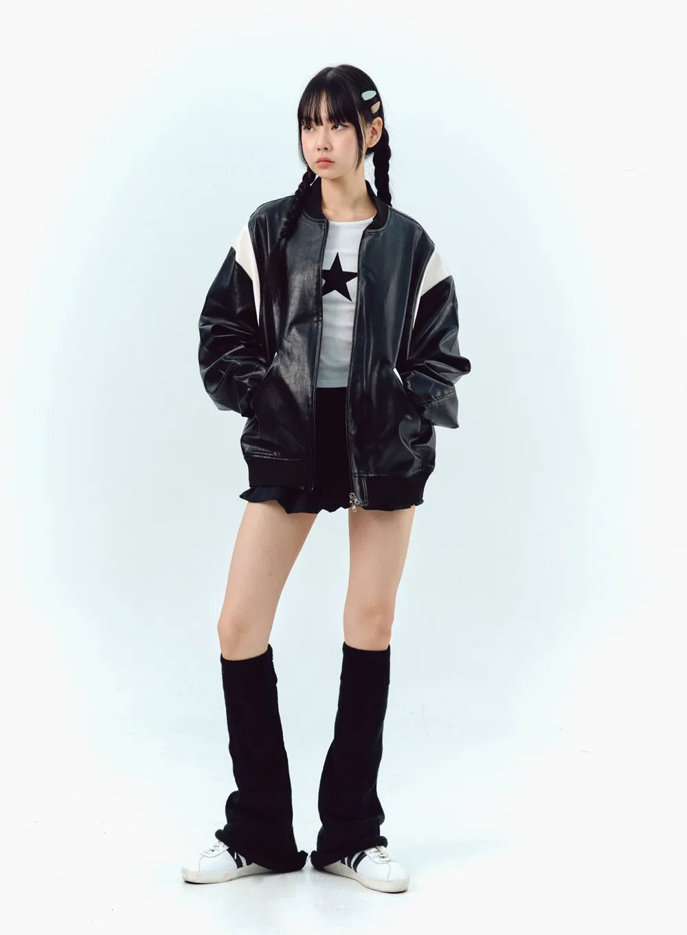 Faux Leather Jacket IG303 sold by Lewkin product image thumbnail 4