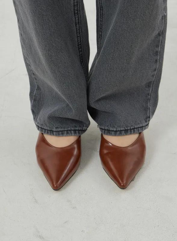 Pointed Toe Heel Mules OJ319 sold by Lewkin