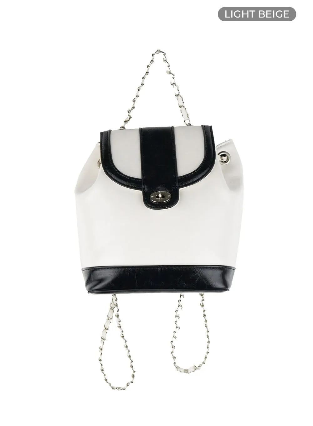 Chain Link Faux Leather Backpack OL416 sold by Lewkin product image thumbnail 5