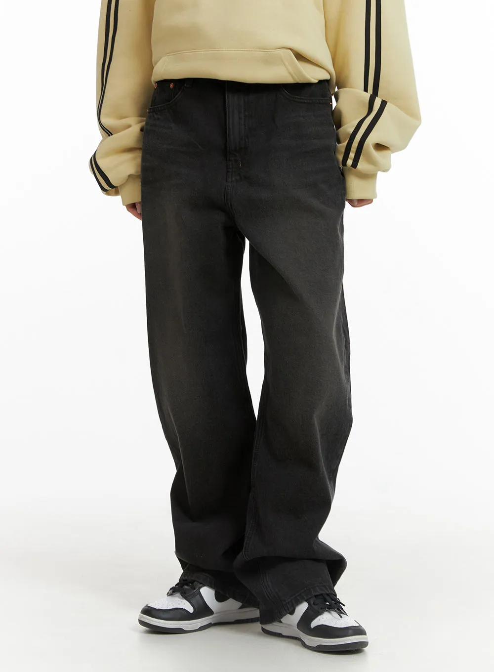 Wide Washed Straight Denim CJ429 sold by Lewkin