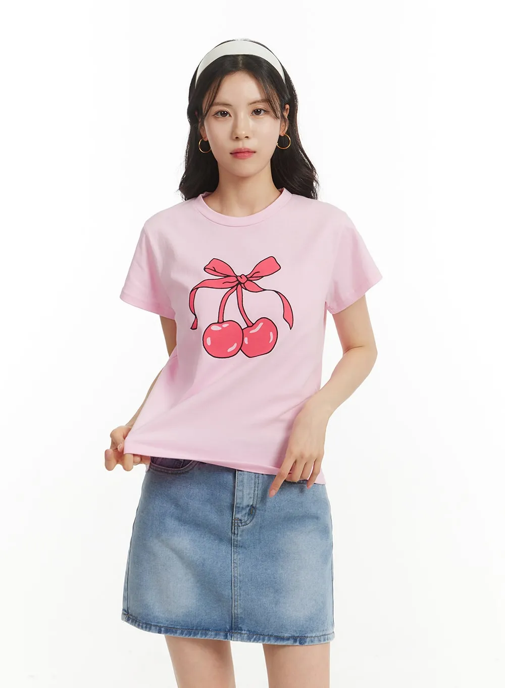 Cherry Graphic Tee OM405 sold by Lewkin product image thumbnail 4