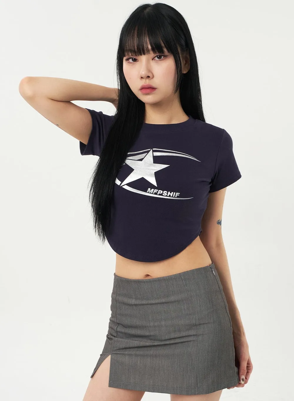 Star Cropped Tee CA327 sold by Lewkin
