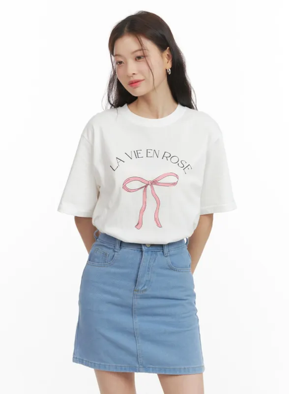 La Vie en Rose Graphic T-Shirt OY421 sold by Lewkin
