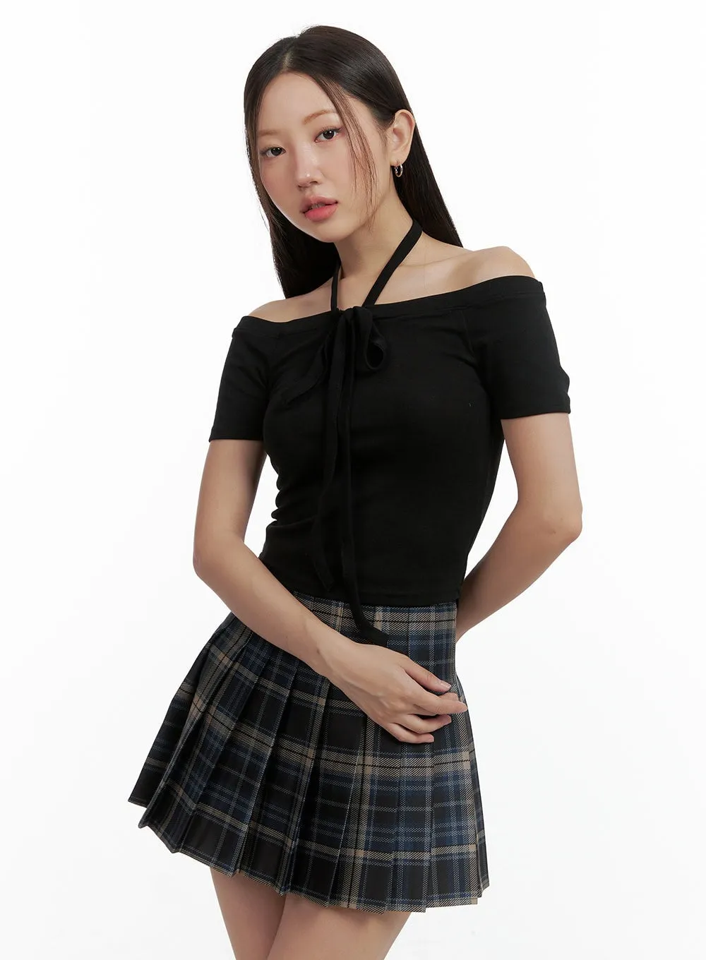 Off Shoulder Strap Halter Top OL401 sold by Lewkin product image thumbnail 4