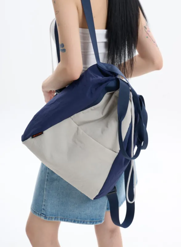 Contrasting Nylon Backpack IF413 sold by Lewkin