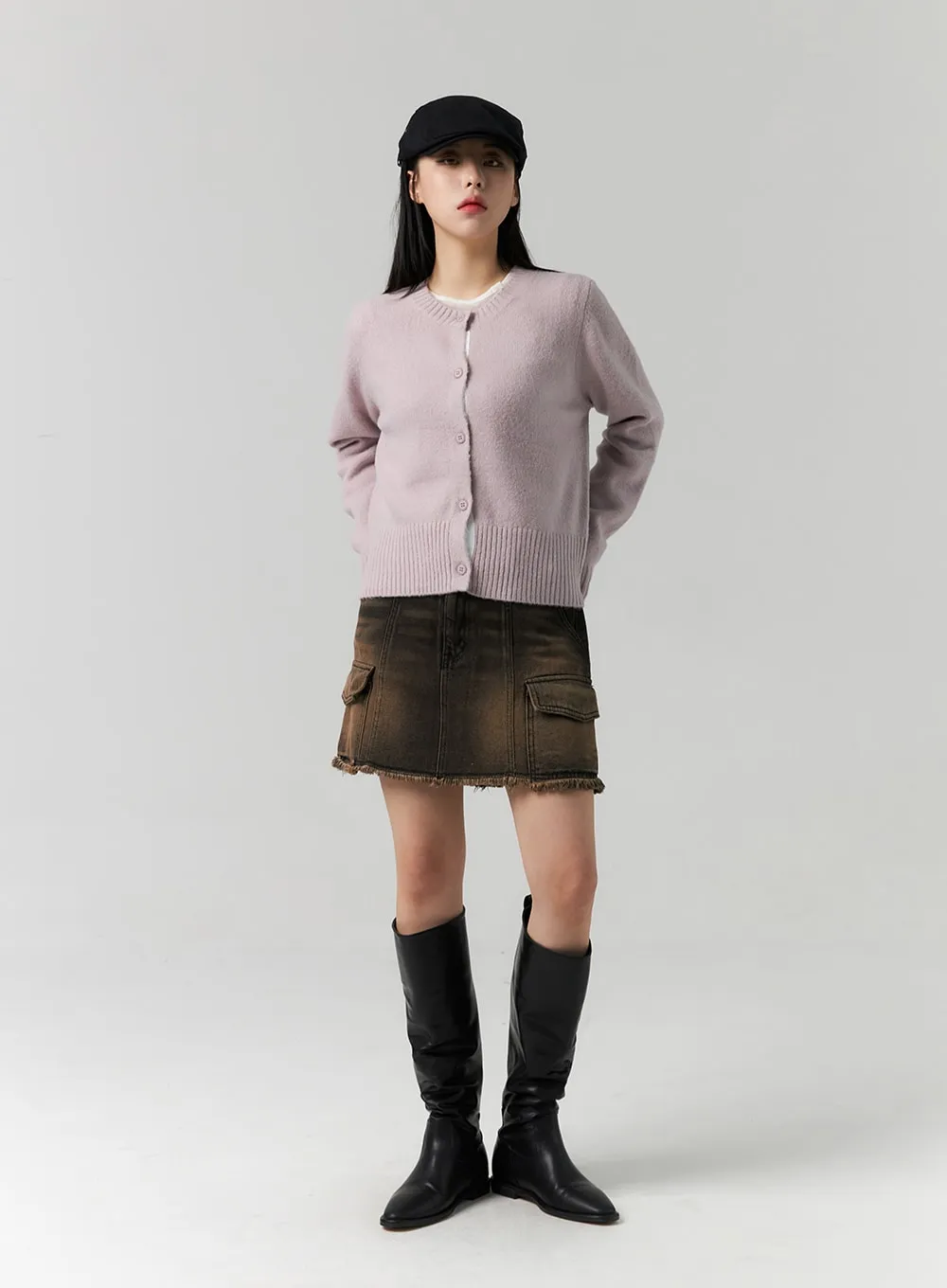 Cargo Washed Denim Mini Skirt CS314 sold by Lewkin product image thumbnail 3