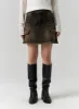 Cargo Washed Denim Mini Skirt CS314 sold by Lewkin