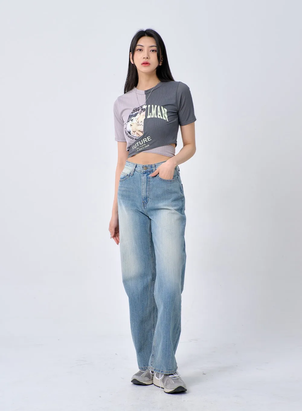 Wide Leg Jeans BA321 sold by Lewkin