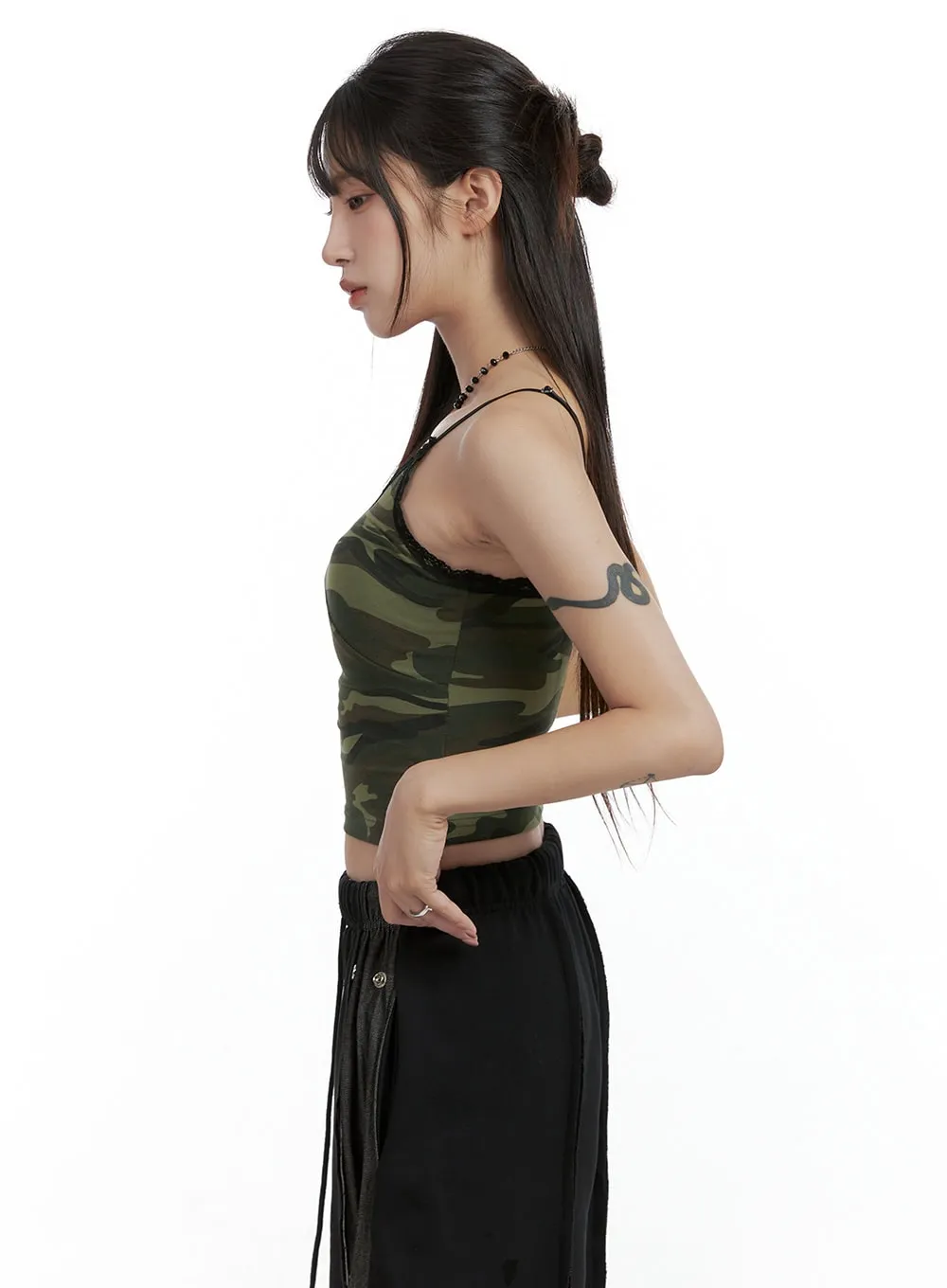 Sweetheart Lace Camo Cami Top CL424 sold by Lewkin product image thumbnail 5