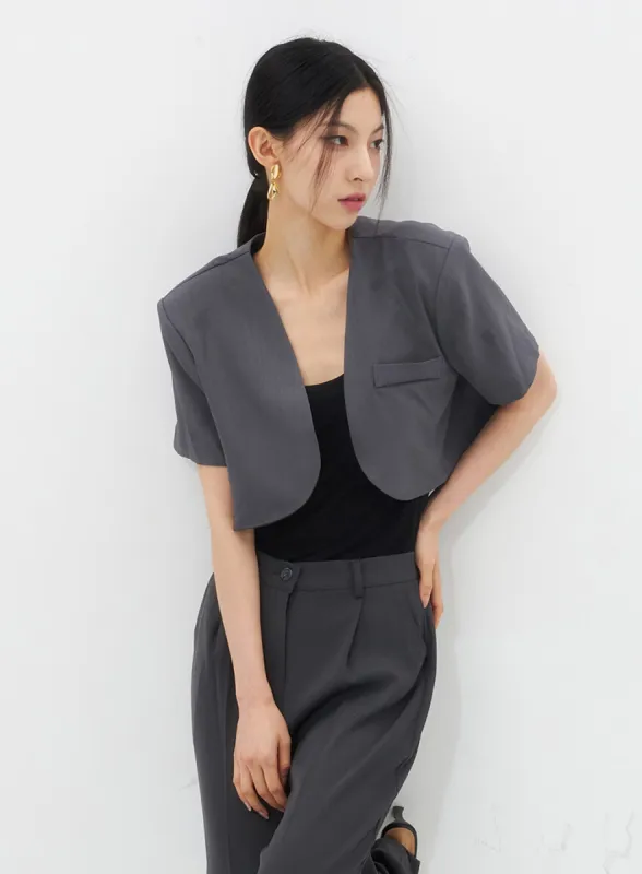 Cropped Short Sleeve Jacket IU326 sold by Lewkin