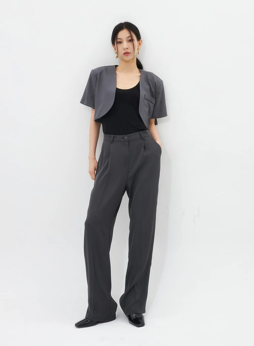 Cropped Short Sleeve Jacket IU326 sold by Lewkin product image thumbnail 2