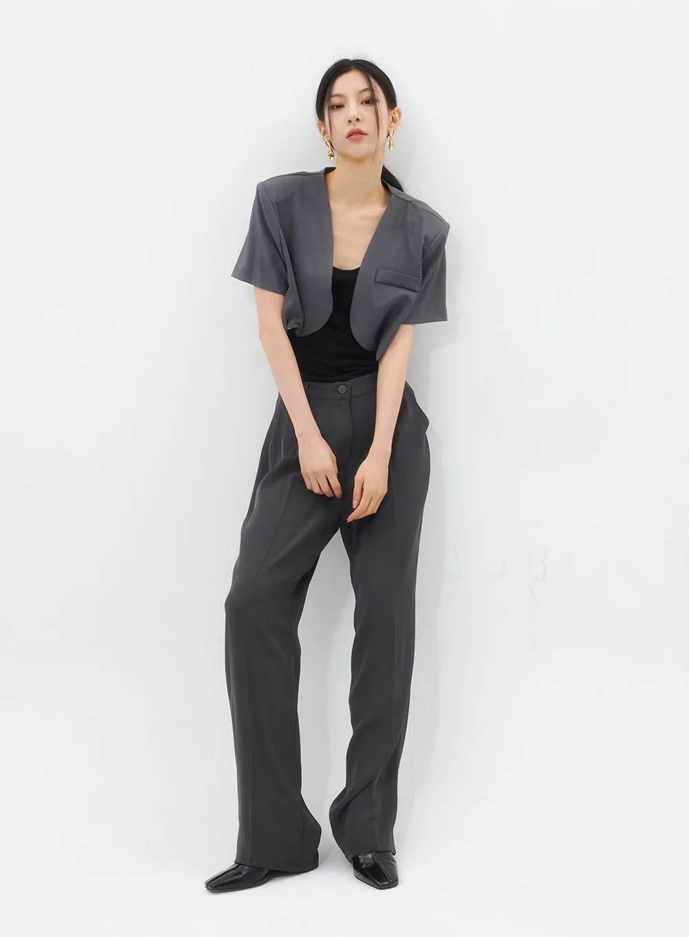 Cropped Short Sleeve Jacket IU326 sold by Lewkin product image thumbnail 3