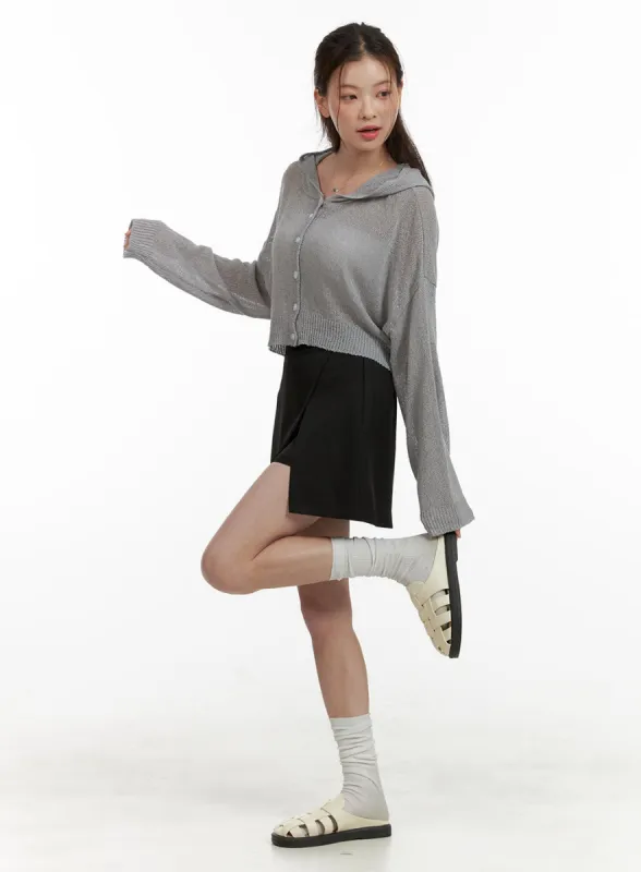 Slit Mini Skort OU413 sold by Lewkin