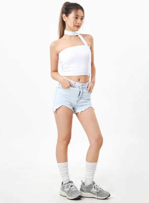Mid-Rise Denim Shorts CA305 sold by Lewkin