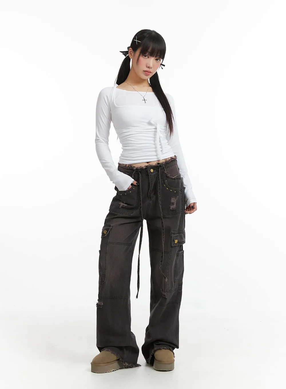 Shirred Halter Solid Top IJ411 sold by Lewkin product image thumbnail 5