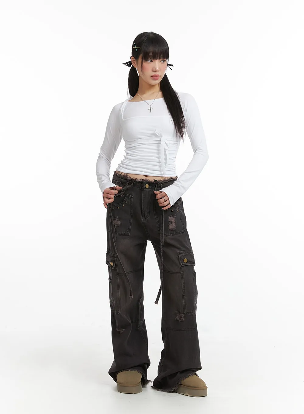 Shirred Halter Solid Top IJ411 sold by Lewkin product image thumbnail 2