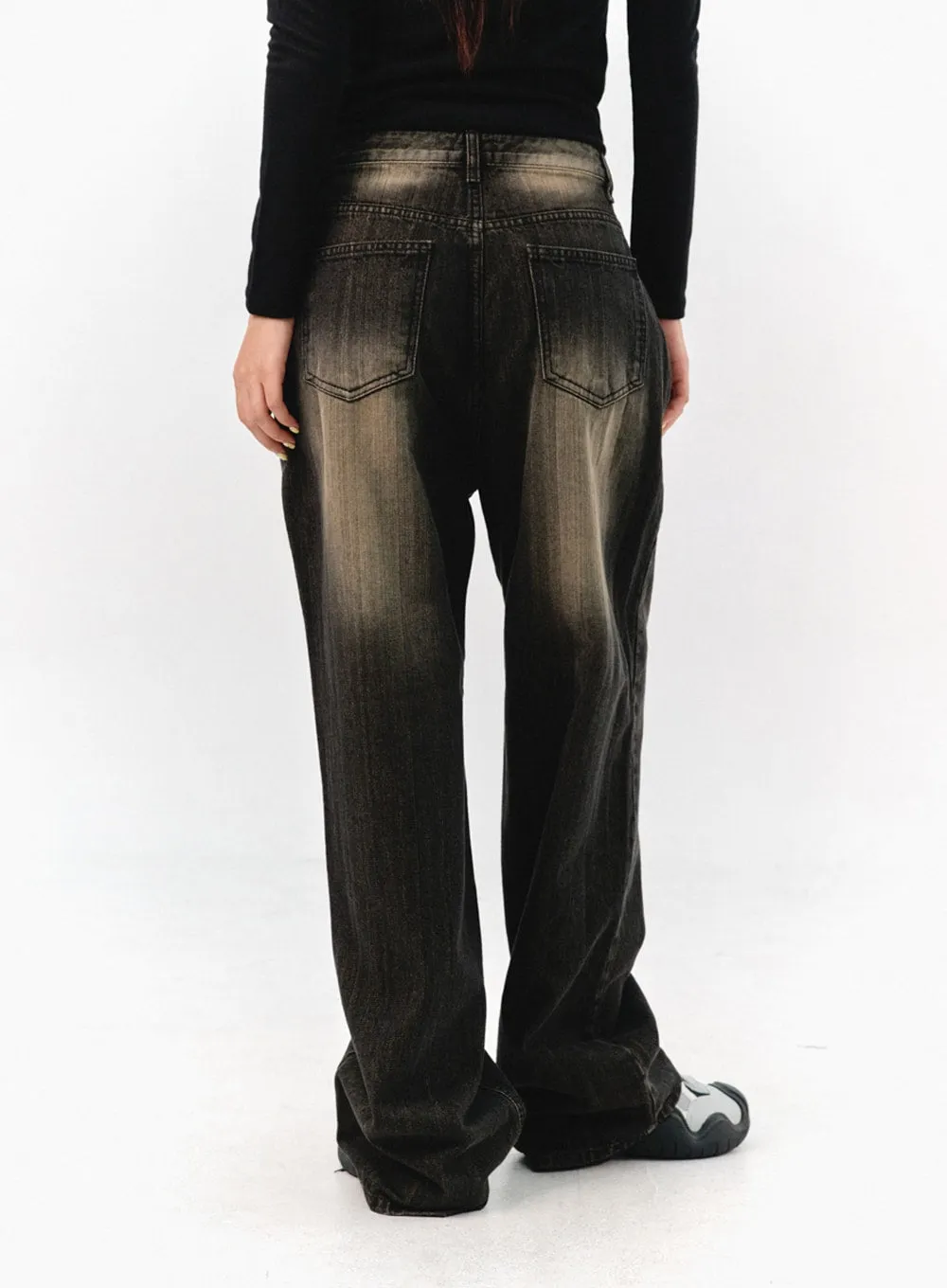 Washed Wide Leg Jeans IS301 sold by Lewkin product image thumbnail 5