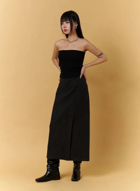 Slit-Side Maxi Skirt CJ404 sold by Lewkin