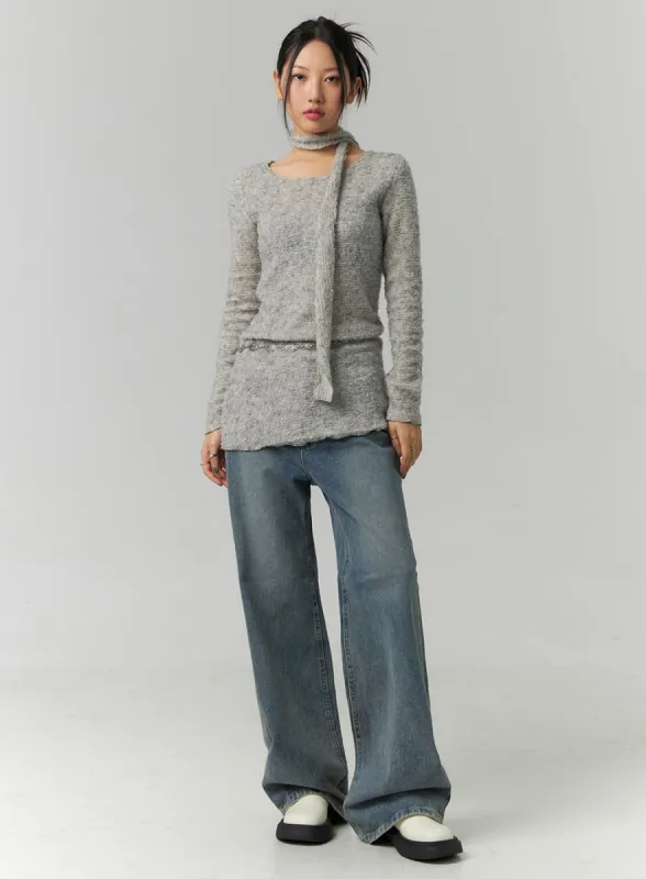 Washed Baggy Jeans CN324 sold by Lewkin