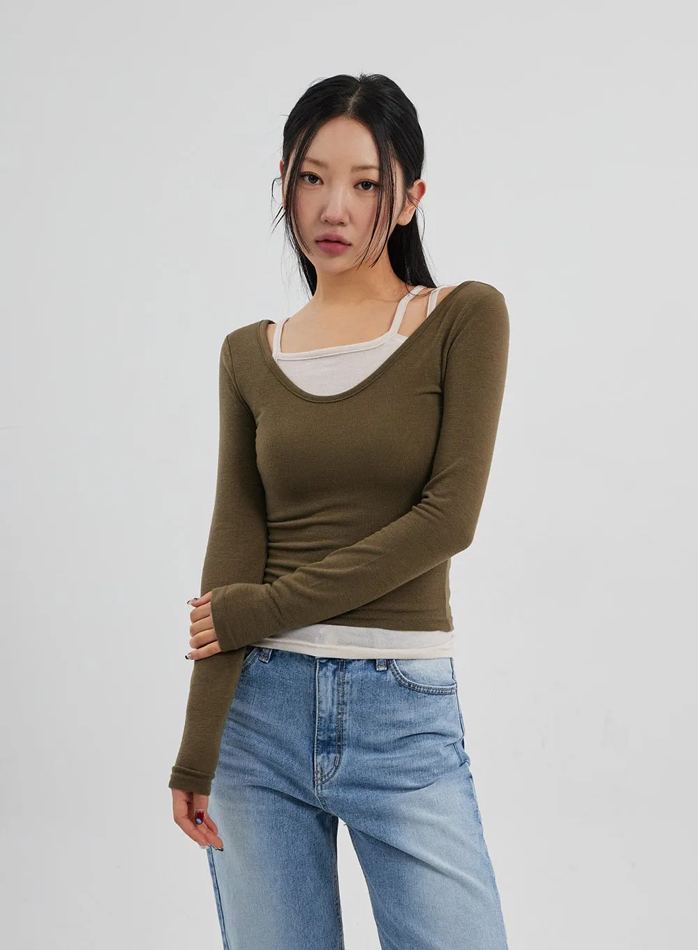 Layered Scoop Neck Top Set CF301 sold by Lewkin product image thumbnail 5