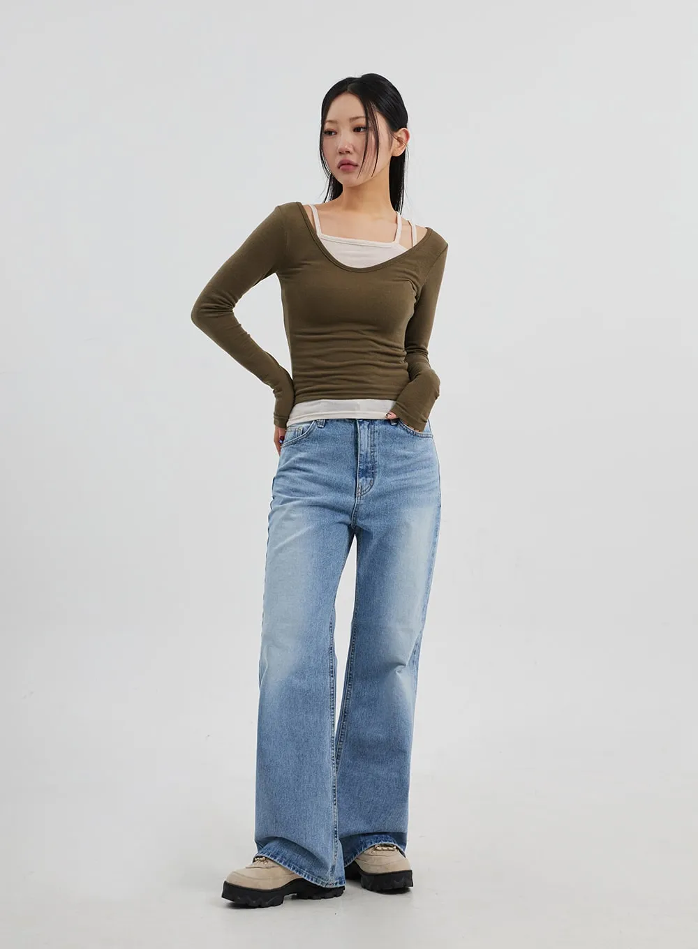 Layered Scoop Neck Top Set CF301 sold by Lewkin product image thumbnail 4